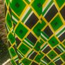 Vintage 60s 70s green Geometric print dress Image 5