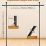 Adjustable 122-305cm (H) 71-178cm(W) Wall Divider for Room Separation, Temporary Privacy Tension Curtain Rods, Freestanding Space Room Separator, Black Image 2