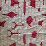 Vintage Art Deco Barkcloth Curtain Image 2