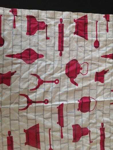 Vintage Art Deco Barkcloth Curtain