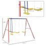 Metal Swing Set with 2 Seats Glider A-Frame Stand Adjustable Hanging Rope for Backyard (FREE SHIPPING) Image 4