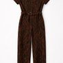 Zebra Print Belted Shirt Jumpsuit: Size 12 Image 3