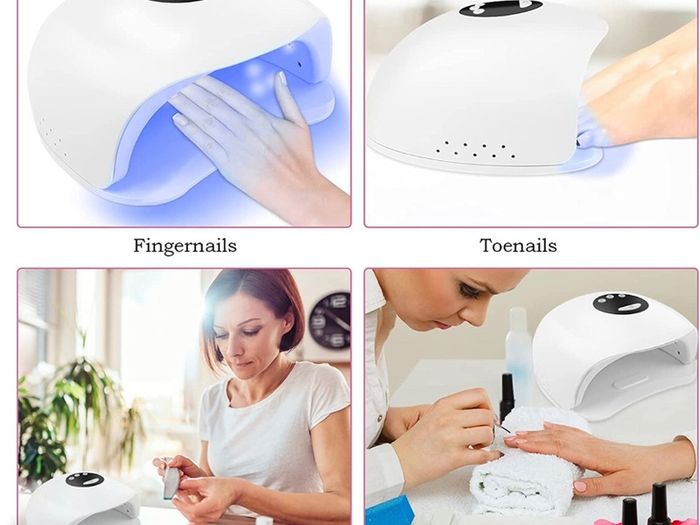 UV Nail Dryer Lamp - Professional Fast Gel Machine Polish Shellac Light Curing Carry Convenient (24 Wattage), White