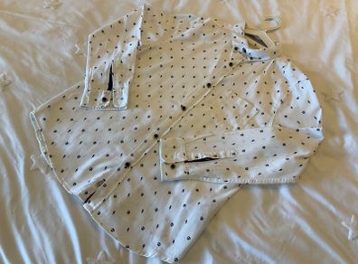 Zara Cool boys white shirt with black Harry Potter style lightening bolt and skull motif 11 12