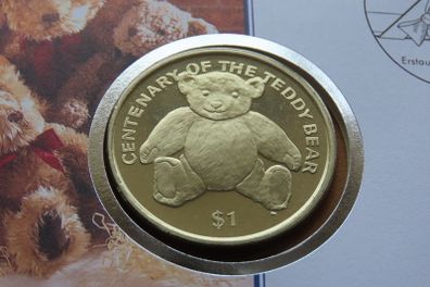 Teddy Bear Centenary first day coin stamp cover | 2002