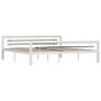 Bed Frame White and Black Metal 180x200 cm Image 4