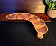 Beautiful Wooden Hand-Carved Serving Dish (7 Compartments