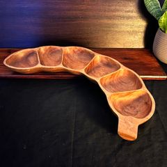 Beautiful Wooden Hand-Carved Serving Dish (7 Compartments