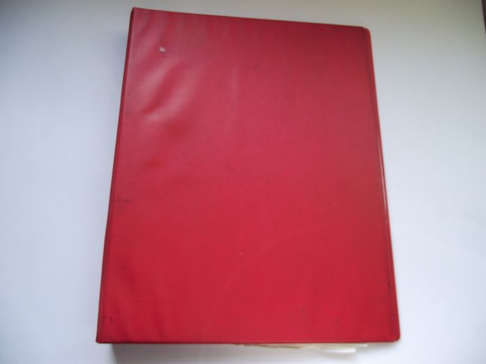 A collection of stamps from Isle of Man and Israel on albums pages (1950-1998) in the binder