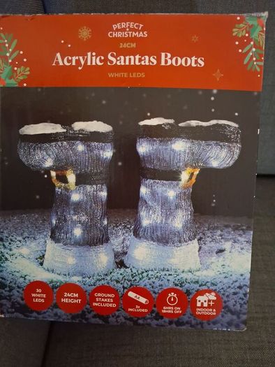 Christmas acrylic santa boots.
