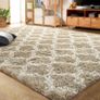 Luxury Velvet Shag Area Rug Modern Indoor Plush Fluffy Rugs, Extra Soft and Comfy Carpet, Geometric Moroccan Rugs for Bedroom Living Room Girls Kids Nursery, 5x8 Feet Dark Grey/White MULTIPLE COLOURS AVAILABLE (FREE POSTAGE) Image 2