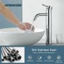 Tall Basin Taps - Chrome Mono Vessel Sink Tap for Bathroom Vanity Sink, Single Lever High Rise Basin Mixer Tap for Cloakroom and Washroom Image 3