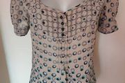 George beige print summer blouse size UK12 EU40 Perfect condition Postage included