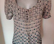 George beige print summer blouse size UK12 EU40 Perfect condition Postage included