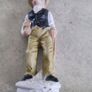 Vintage Grandpa Statue Holding Cane & Carrying Basket of Vegetables Bisque Porcelain Farmer Figure Retro Old Man Figurine Grandfather Image 4