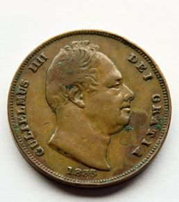 1835 Farthing king William IV british copper