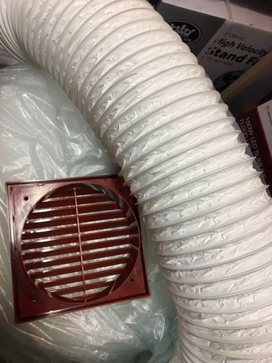 150 mm Terracotta Colour Exterior Grille  with Flexible Duct Kit