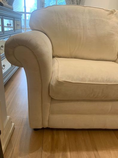 9 foot cream velvet sofa
