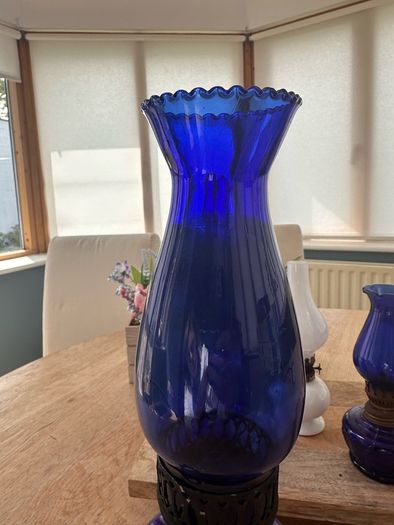 Vintage cobalt blue and Opaline glass