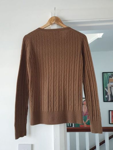 Gant Wool Rich Cable Knit Cardigan Size Medium