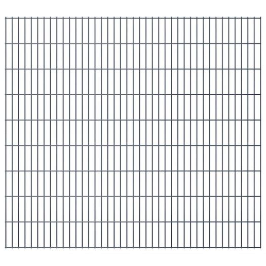 2D Garden Fence Panels & Posts 2008x1230 mm 4 m Grey