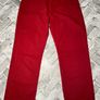 Tommy Hilfiger Ladies High Rise Straight Red Denim Jeans W34 L28 Image 3