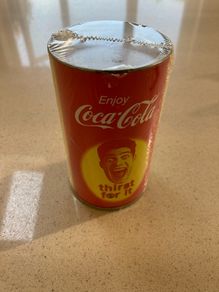 Coca Cola T-shirt in can Rare English 50 Pence Coin