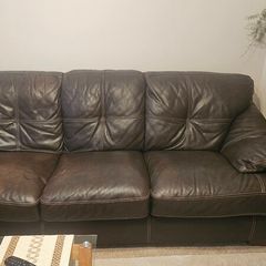 3 Seater brown Leather Sofa