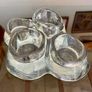Vintage Heavy Glass Quadruple Tea Light Candle Holder Retro Home Decor Collectable Glass Image 9