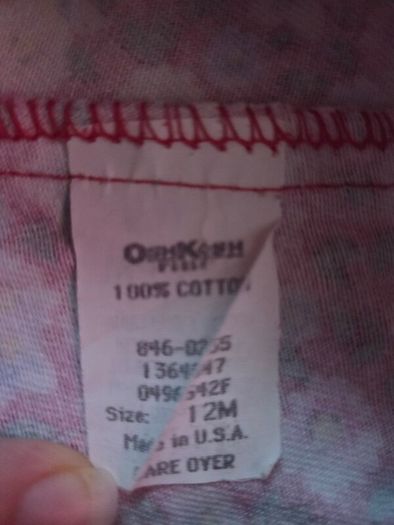 Vintage, Made In USA, 80's OshKosh B'gosh Floral Denim Overalls/Dungarees. Rare.