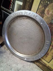 Players Please embossed metal pub tray