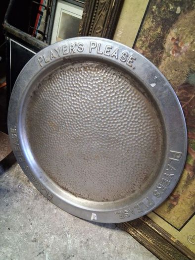 Players Please embossed metal pub tray