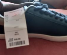 Navy Blue Leather Smart Lace-up trainers shoes