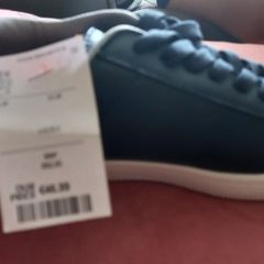 Navy Blue Leather Smart Lace-up trainers shoes