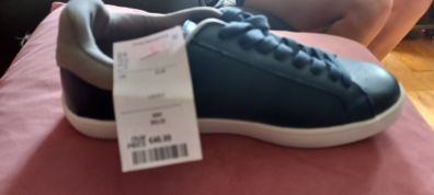 Navy Blue Leather Smart Lace-up trainers shoes