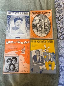 A Set of 4 Vintage Sheet Music