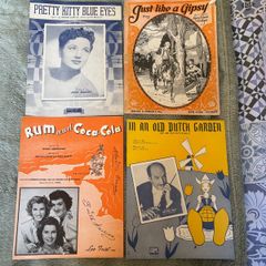 A Set of 4 Vintage Sheet Music
