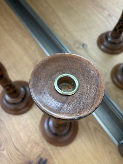 Tall Wooden Candle Holders