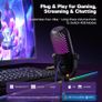 USB Microphone for PC Gaming: Condenser Microphone RGB with Stand Mic - Recording Mic for Computer & Laptop with Quick Mute - Desk Podcast Mic for Podcast & Singing & Streaming & Youtube Black Image 5