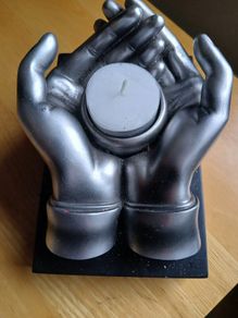 Lovely "HANDS" Tealight Holder, New