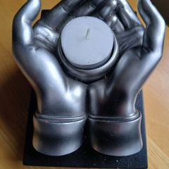 Lovely "HANDS" Tealight Holder, New