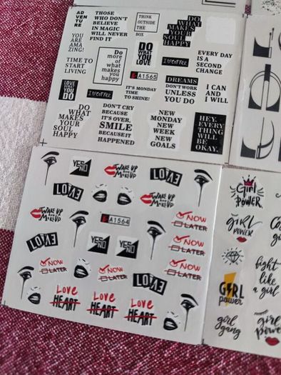 Nail art stickers . 9 sheets