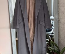 Vintage 1970s/80s George Henry of Dublin Charcoal/taupe-grey Wool Cashmere Coat UK 12