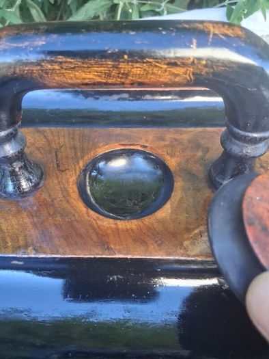 Victorian Burr Walnut Table Inkwell Stand