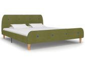 Bed Frame Green Fabric 150x200 cm