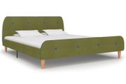 Bed Frame Green Fabric 150x200 cm