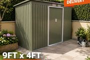 9ft x 4ft Metal Shed Green