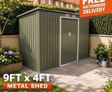 9ft x 4ft Metal Shed Green