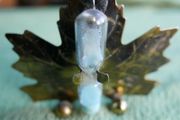 Vintage Hourglass Mounted On a Brass Oak Leaf