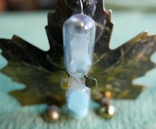 Vintage Hourglass Mounted On a Brass Oak Leaf